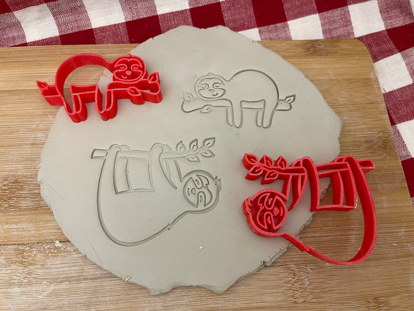 Pottery Stamp, Sloth design, each or set - multiple sizes