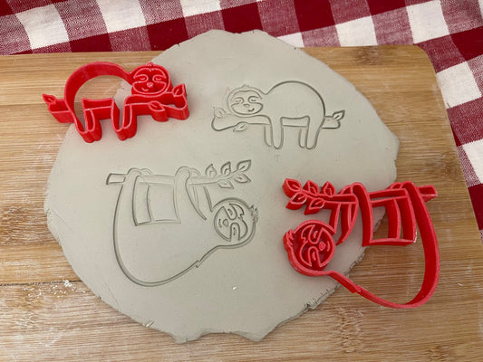 Pottery Stamp, Sloth design, each or set - multiple sizes
