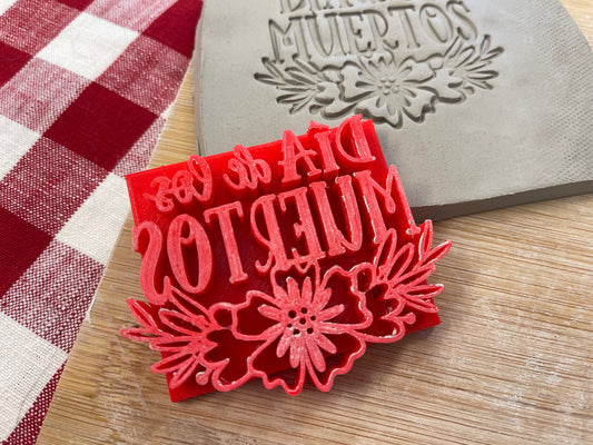 "Dia de los Muertos" word stamp, Day of the Dead series - plastic 3D Printed, Multiple Sizes Available