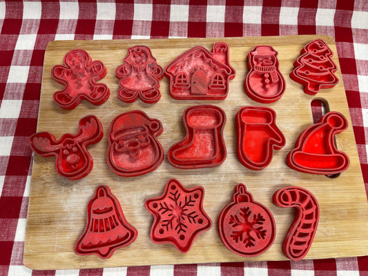 Pottery Stamp, Christmas Gingerbread Cookies various designs, with optional cookie cutter ornament - multiple sizes