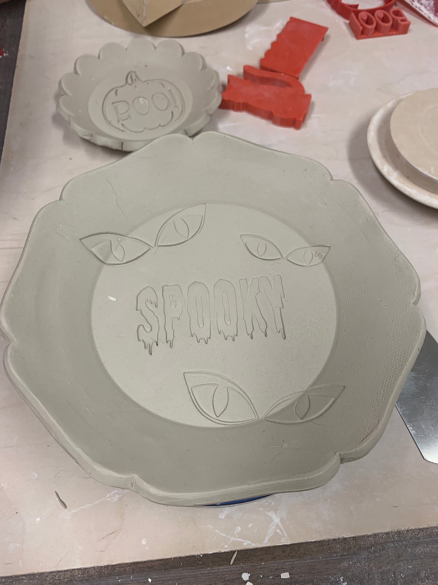 Halloween "SPOOKY" word stamp - plastic 3D printed, multiple sizes