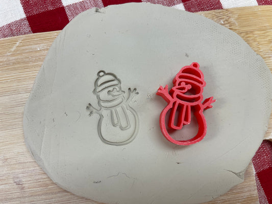 Snowman Mini Pottery Stamp - December 2021 Bonus Stamp of the Month, multiple mini and full sizes