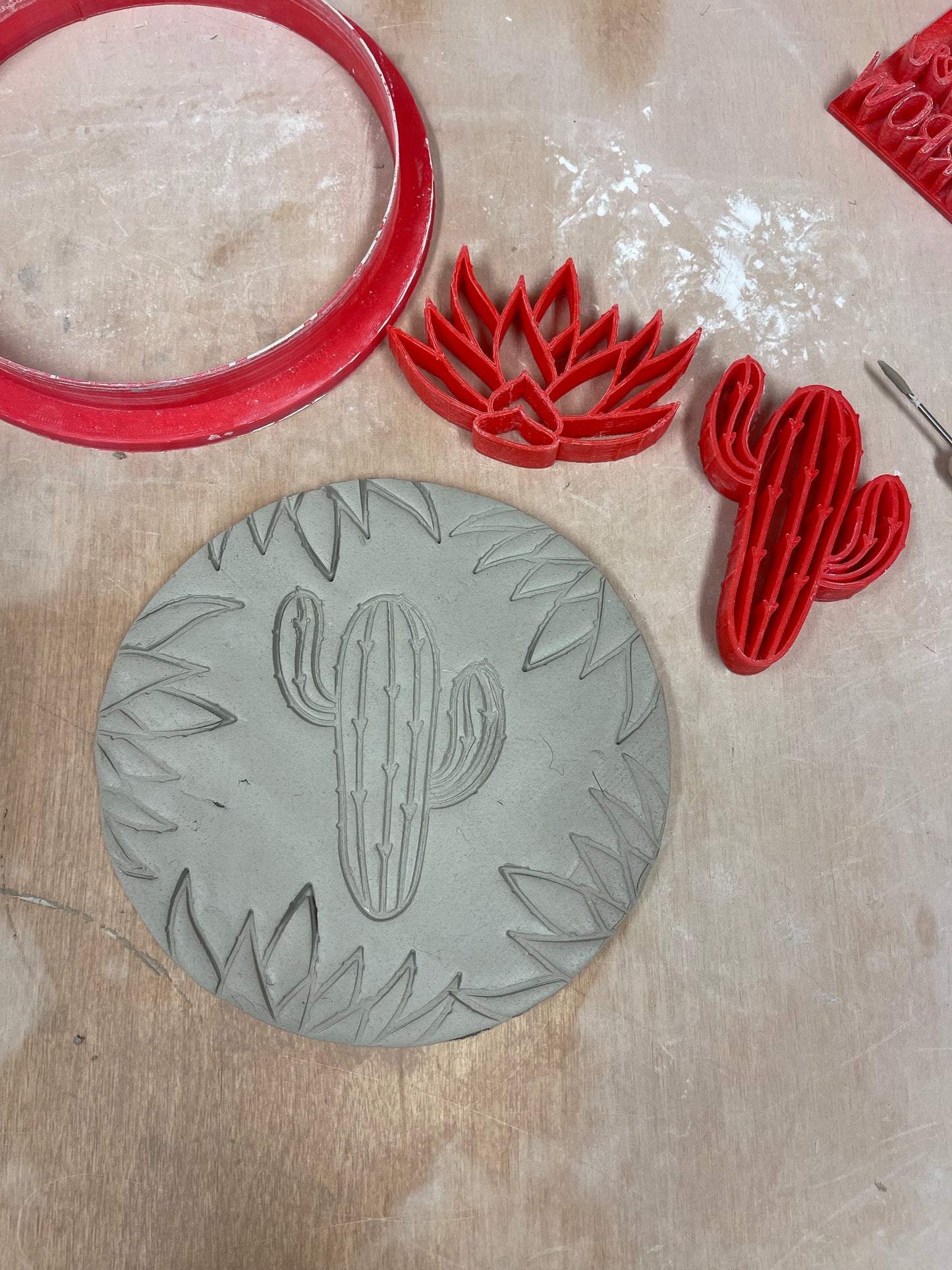 Cactus / Succulent Set Pottery Stamp - available as a set or each, plastic 3D printed, multiple sizes
