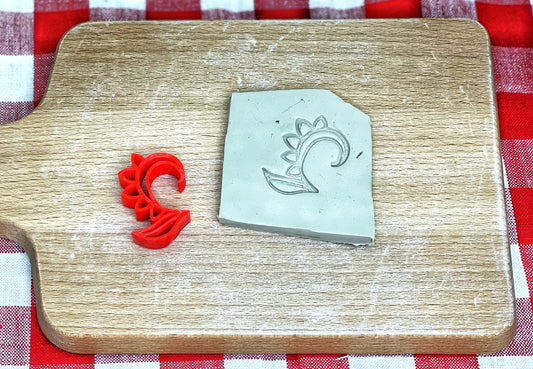 Henna Element Pottery Stamp - plastic 3d printed, multiple sizes available