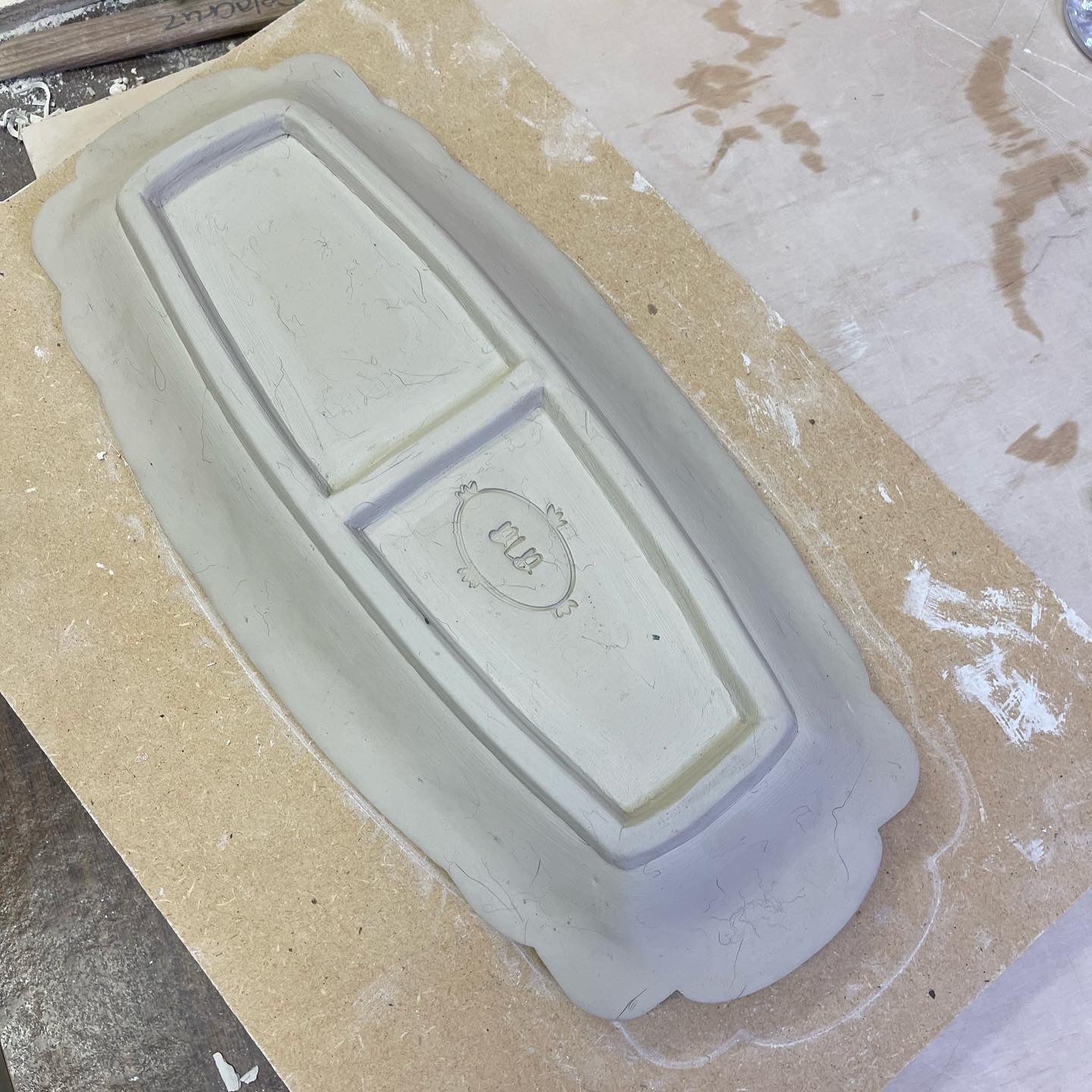 Ornate Tray Edge Spherical Rectangle, Clay Cutter - Plastic 3D printed, Pottery Tool, multiple sizes