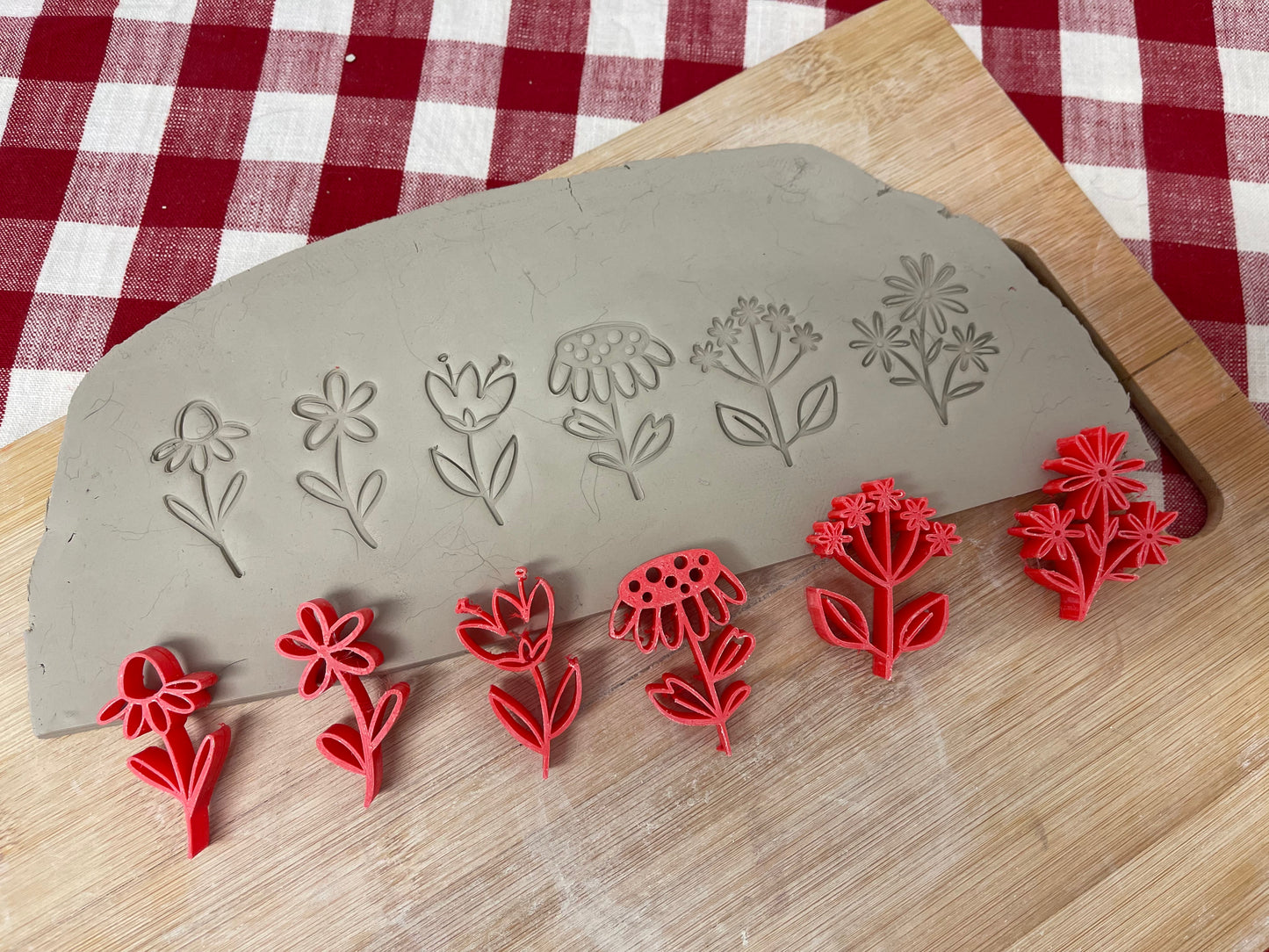 Spring Flowers Stamp Series - 6 flower designs, each or set, plastic 3D printed
