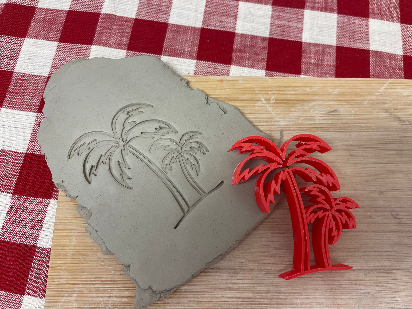 Pottery Stamp, Palm Tree design, from the March 2023 mystery box, multiple sizes available
