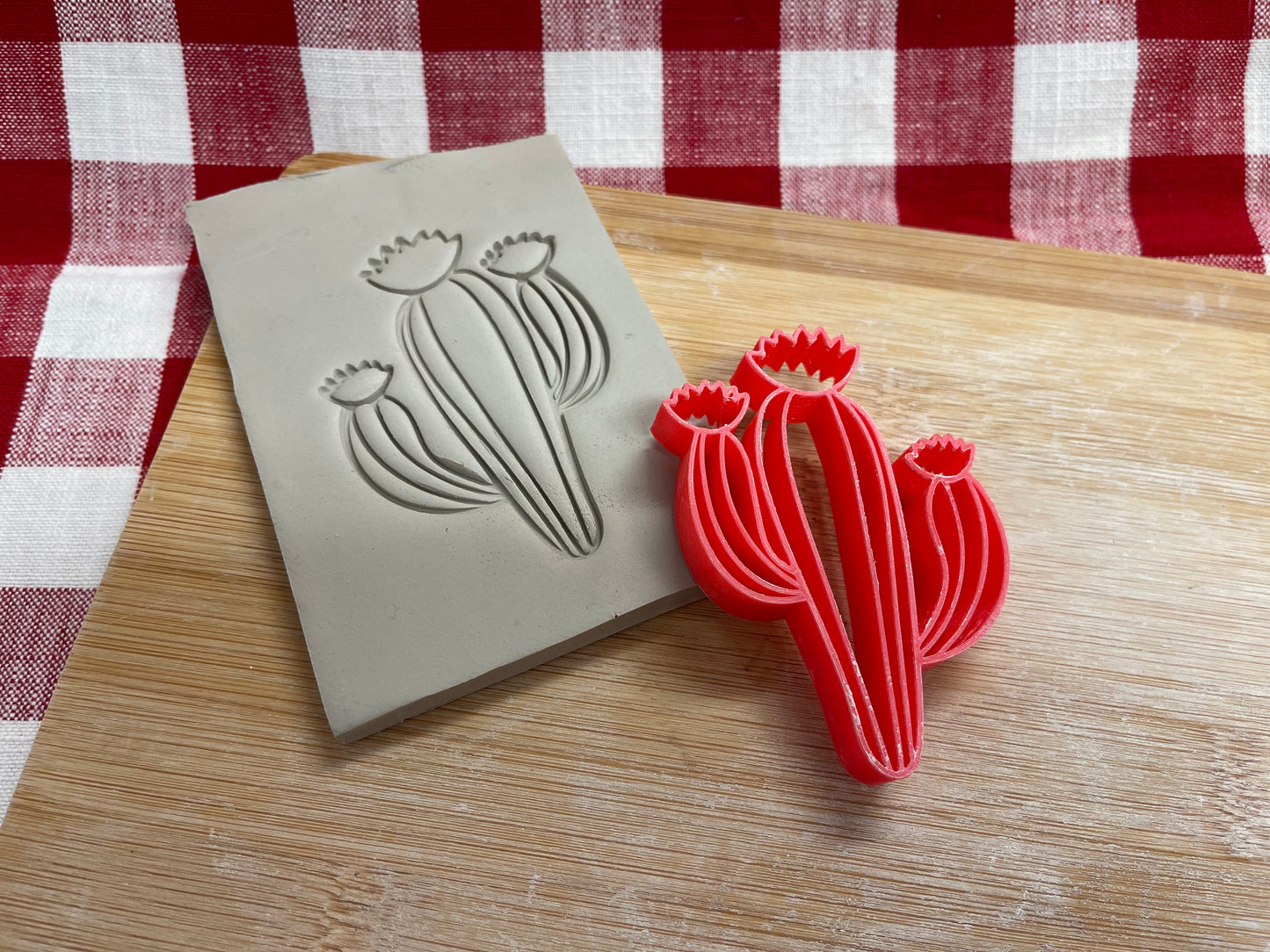 Cactus pottery stamp - Day of the Dead Series, plastic 3D printed, multiple sizes