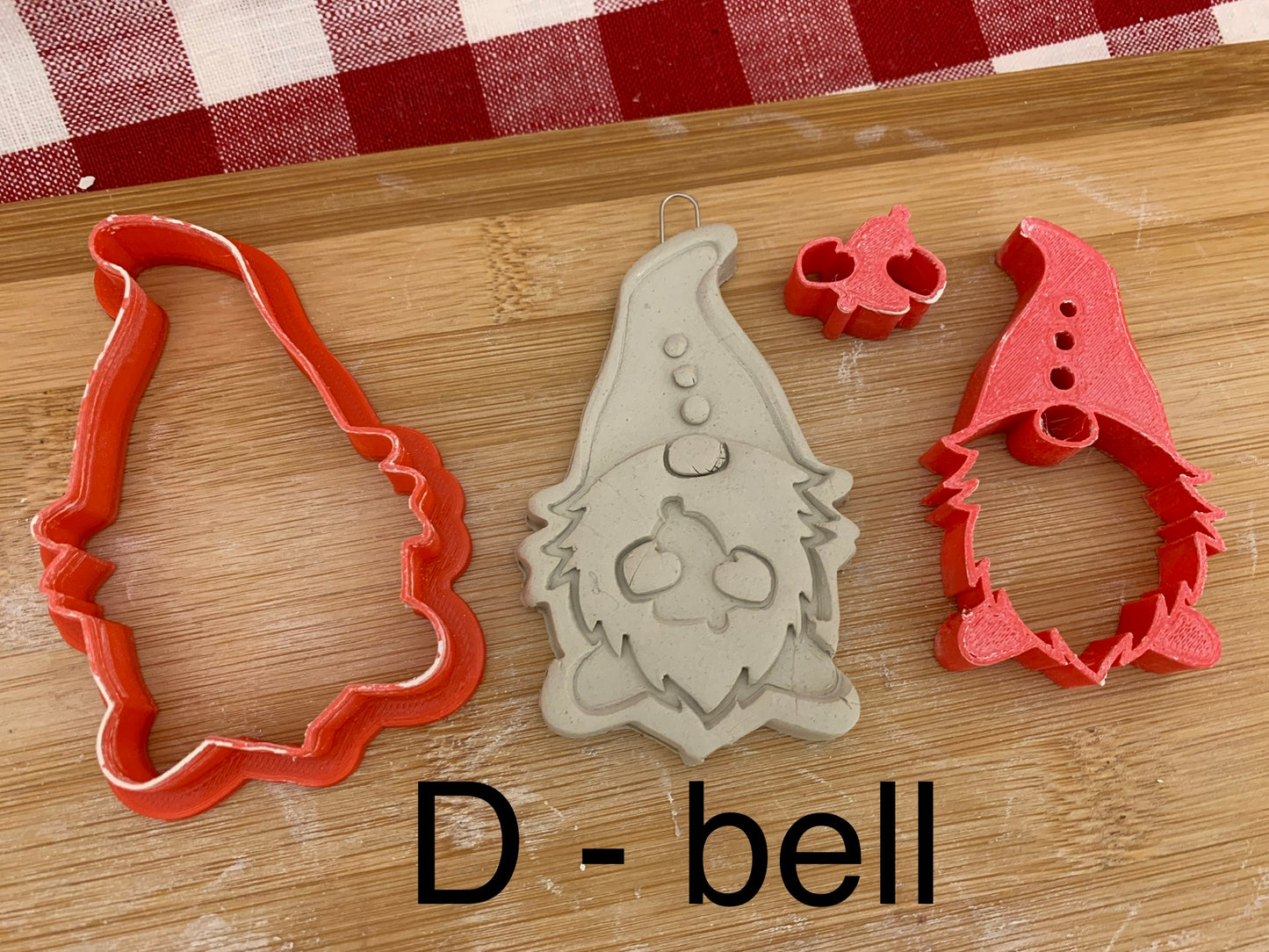 Christmas Gnome stamps, with optional cookie cutter ornament - plastic 3D printed, each or set
