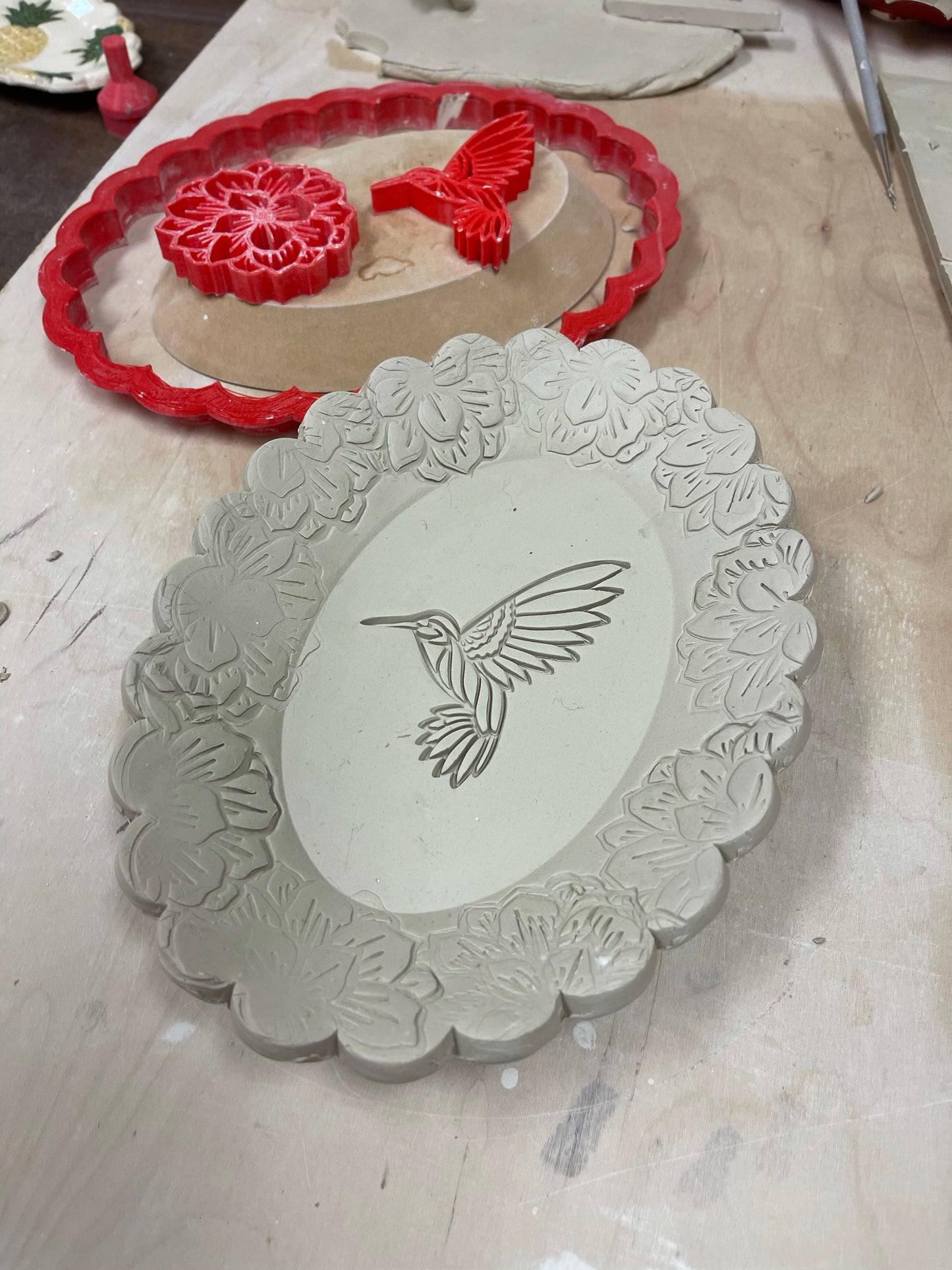 Hummingbird Pottery Stamp - 3D Printed Multiple Sizes Available