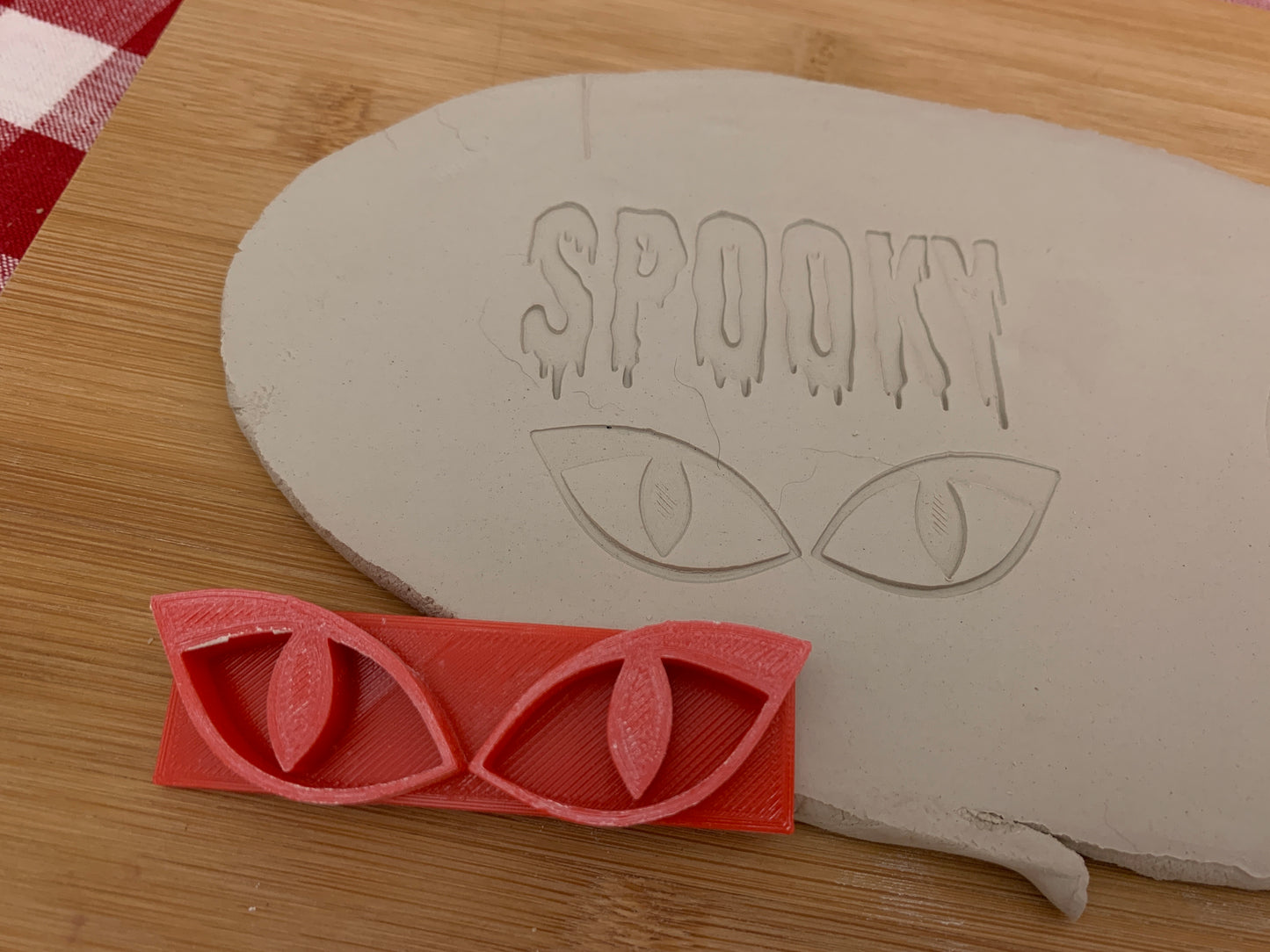Pottery Stamp, Halloween Cat Eyes - multiple sizes