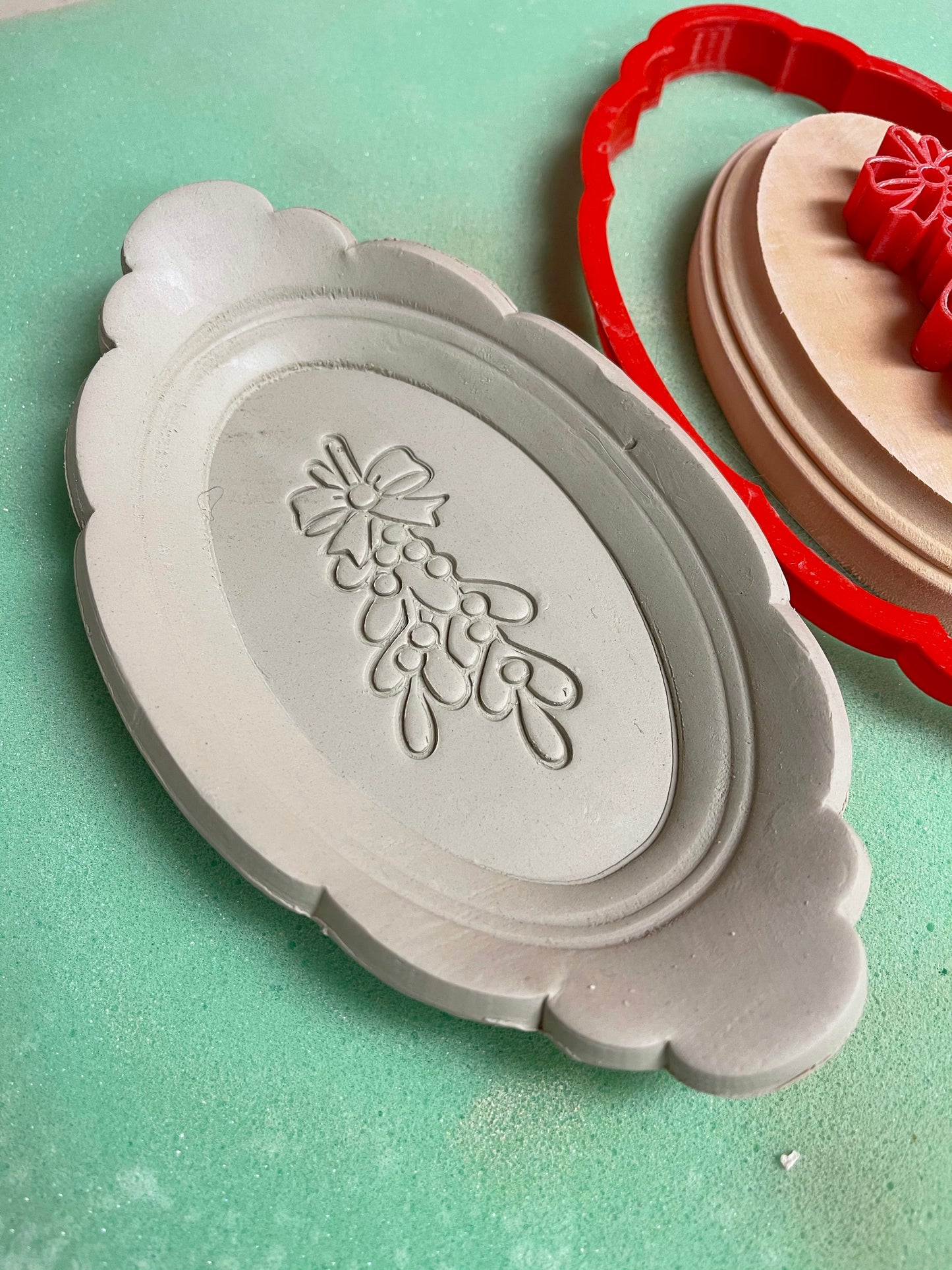 Pottery Stamp, Mistletoe design - multiple sizes