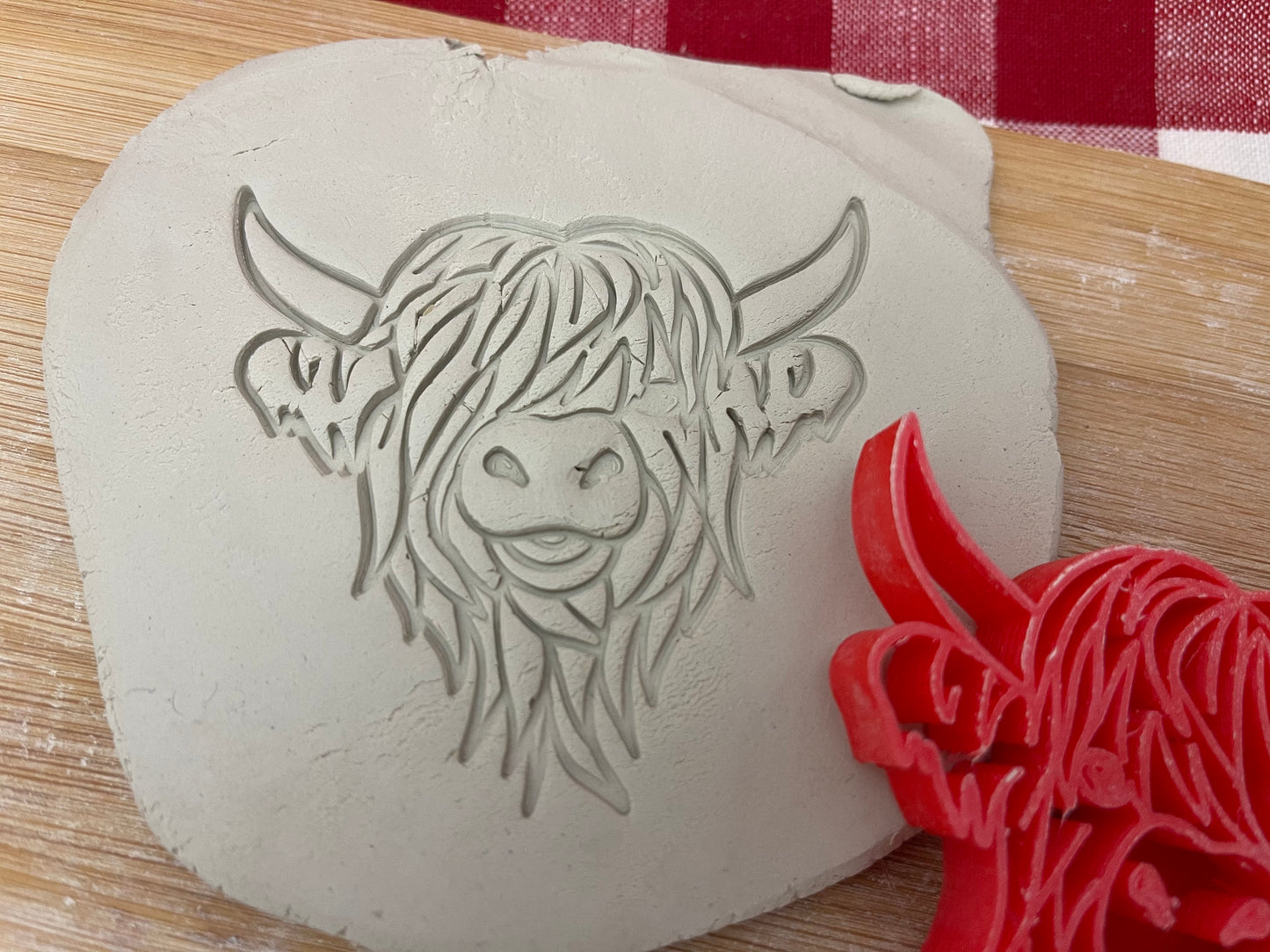 Pottery Stamp, Highland Cow design - multiple sizes