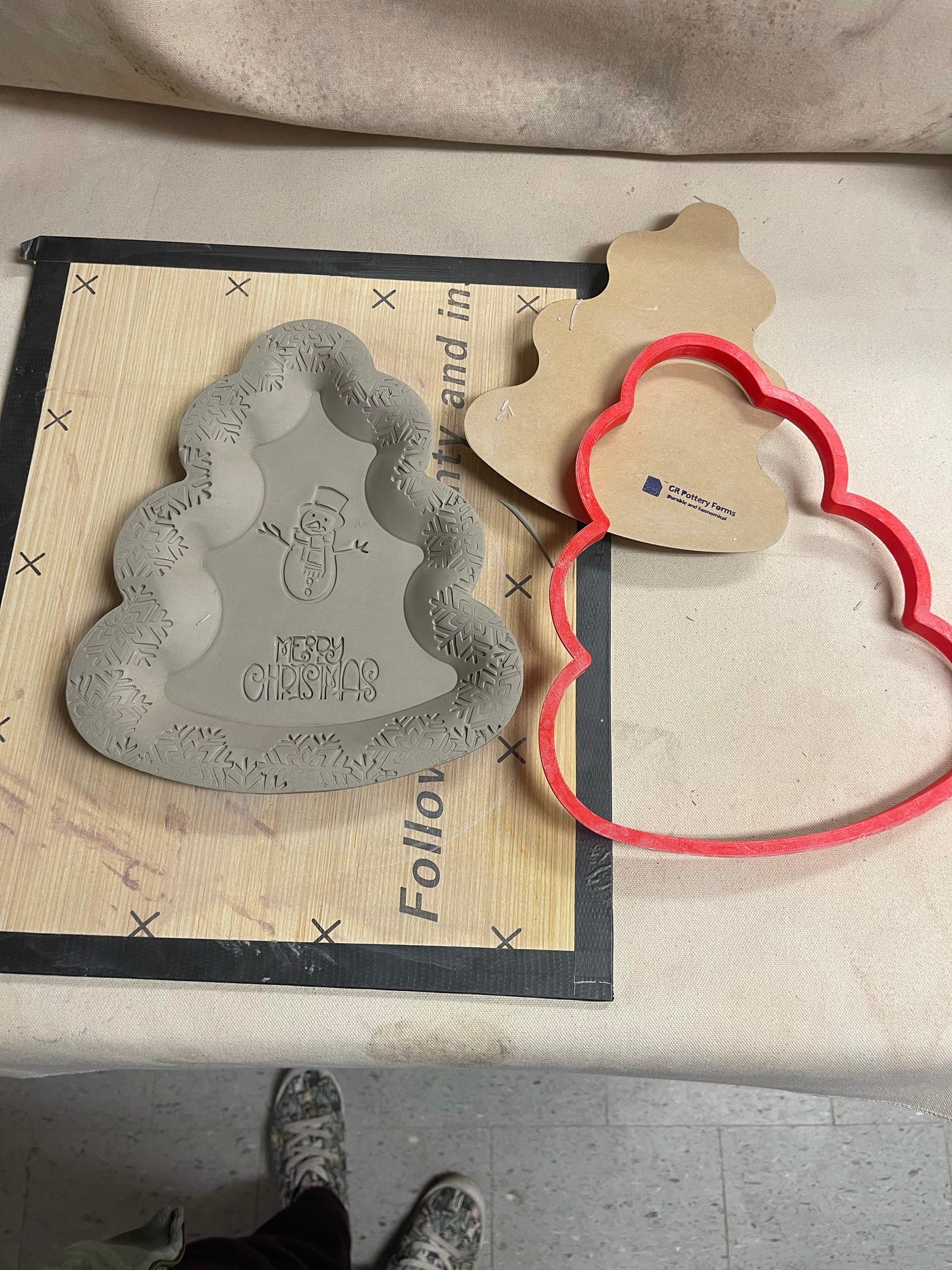 Christmas Tree Candy Dish Clay Cutter - plastic 3D printed, pottery tool, multiple sizes