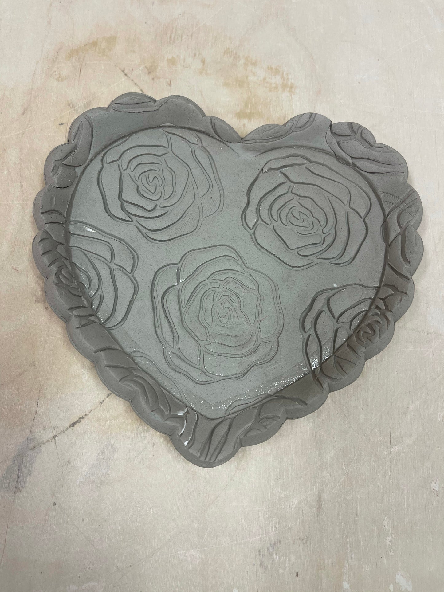 Scalloped Heart, Clay Cutter - Plastic 3D printed, XL pottery tool, multiple sizes