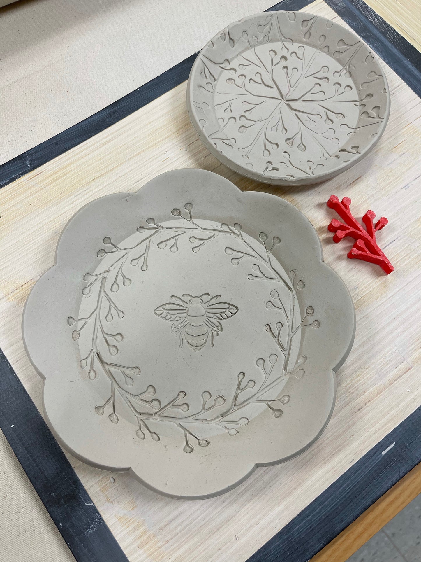 Greenery3 Pottery Stamp, Branch Design - 3D Printed Multiple Sizes
