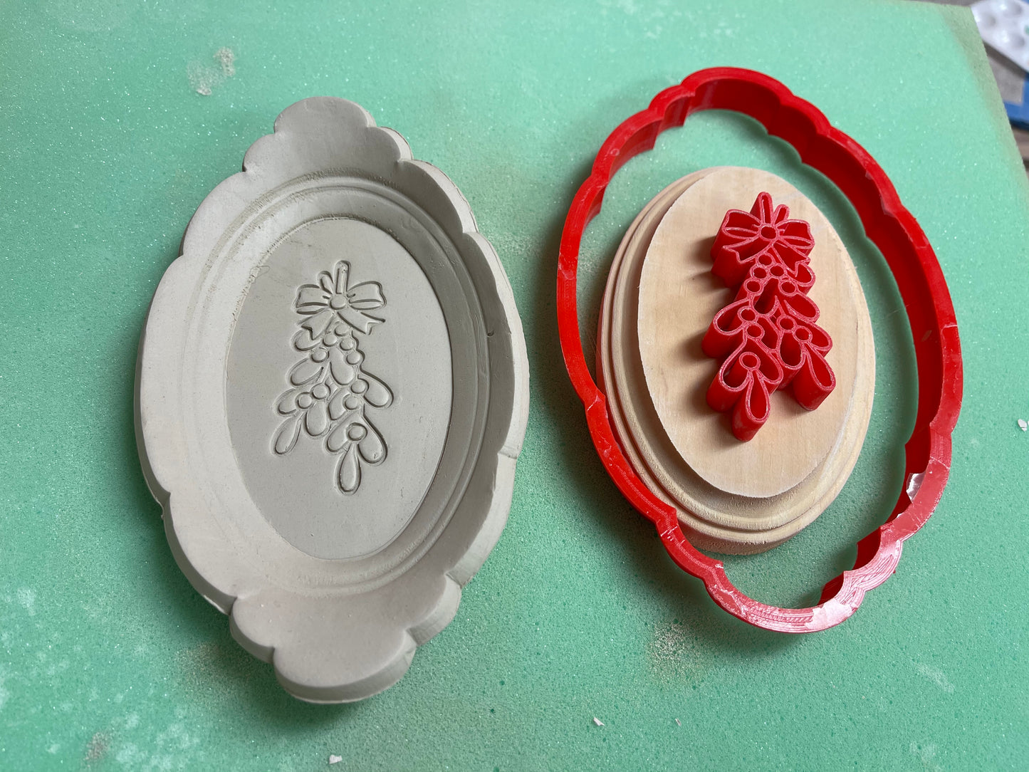 Pottery Stamp, Mistletoe design - multiple sizes