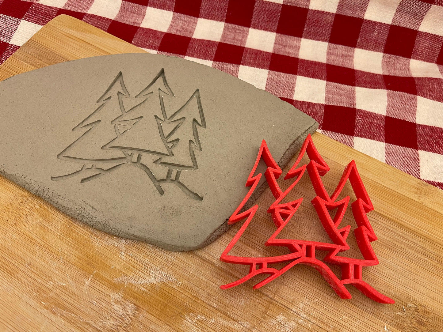 Pottery Stamp, Forest Tree design, Camping doodle series - multiple sizes