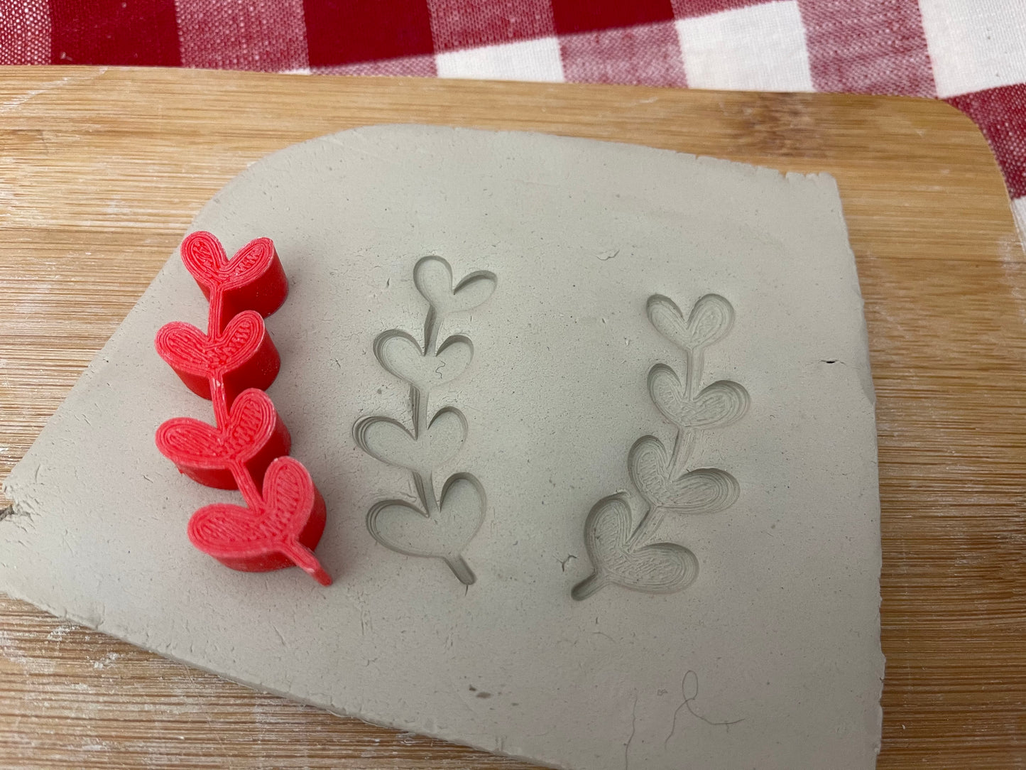 Pottery Stamp, Greenery4 branch design - multiple sizes