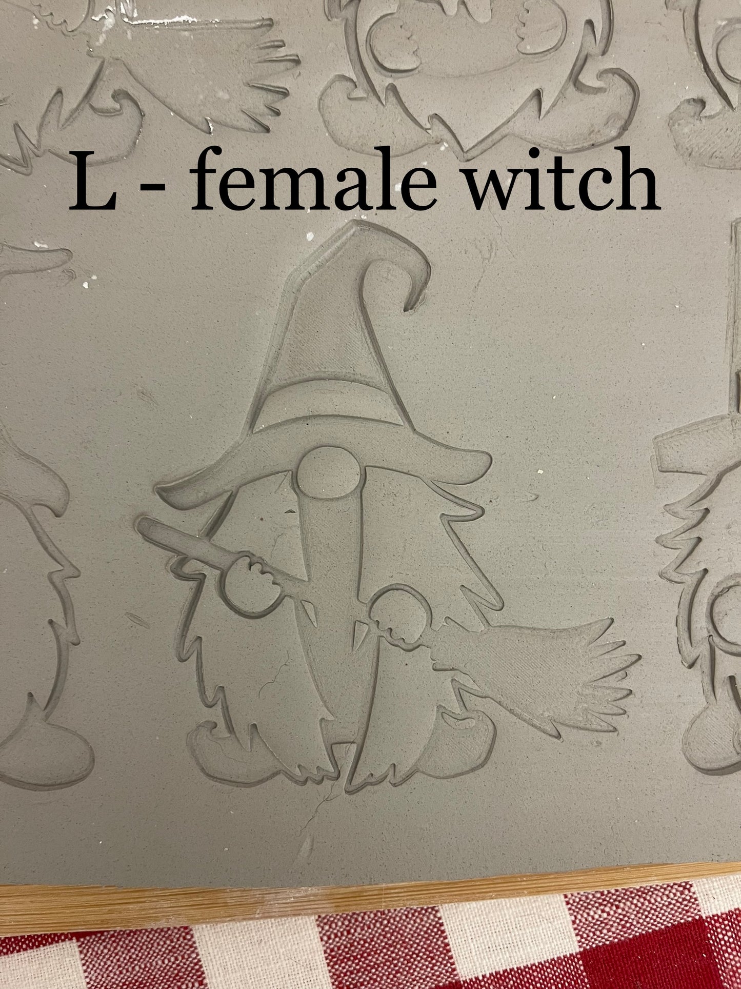 Pottery Stamp, Fall Halloween Gnome designs, with optional cookie cutter ornament - multiple sizes