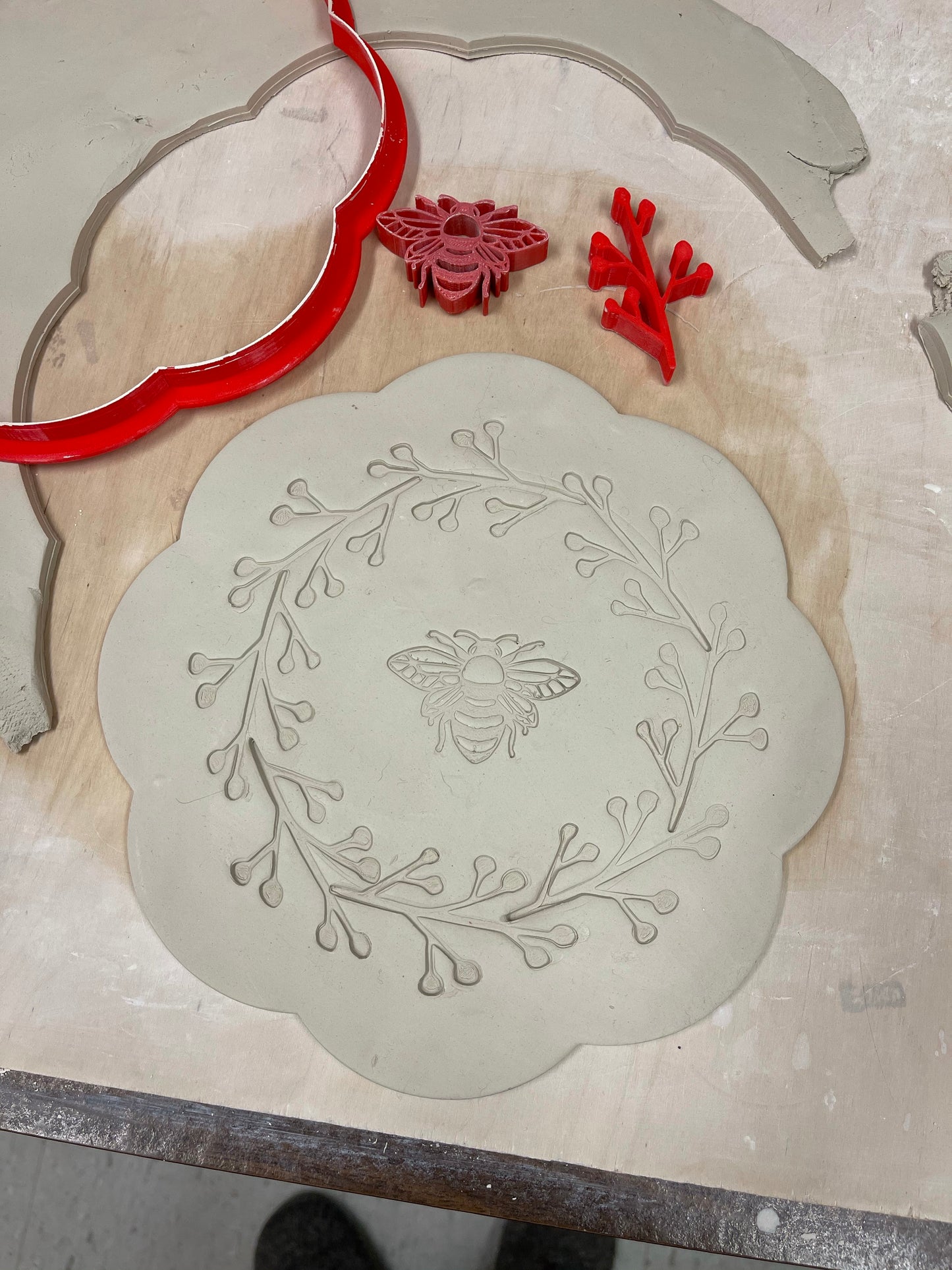 Greenery3 Pottery Stamp, Branch Design - 3D Printed Multiple Sizes