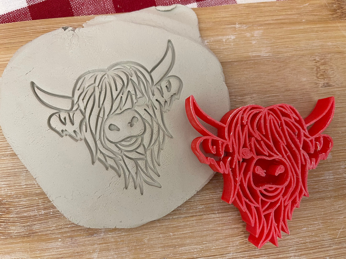 Pottery Stamp, Highland Cow design - multiple sizes