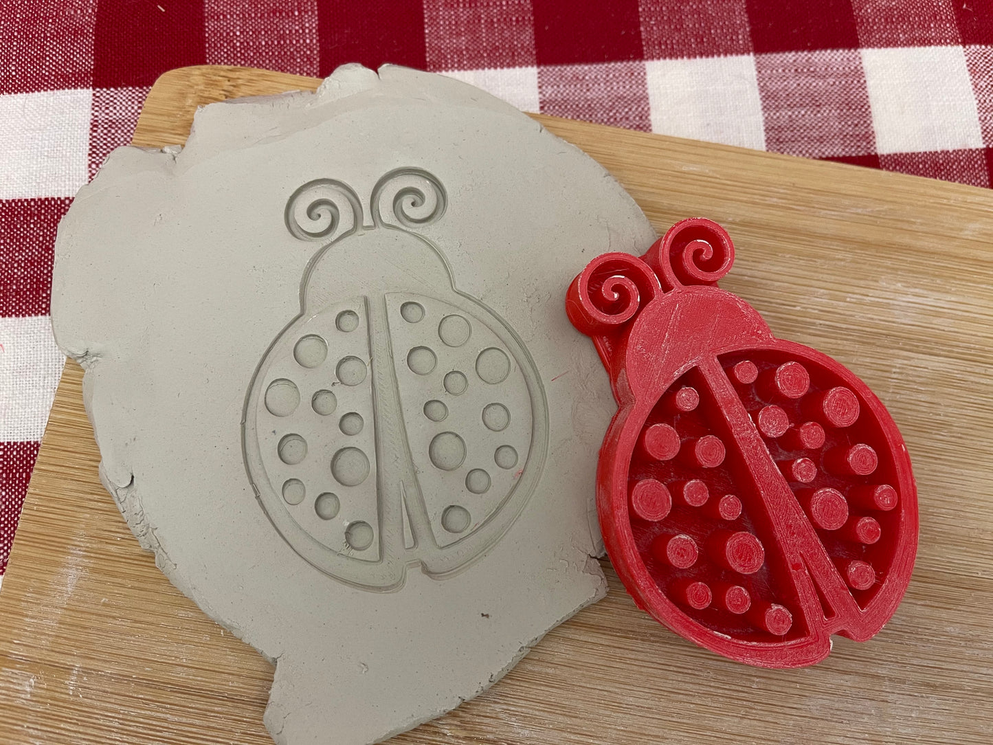 Pottery Stamp, cute Ladybug design - multiple sizes