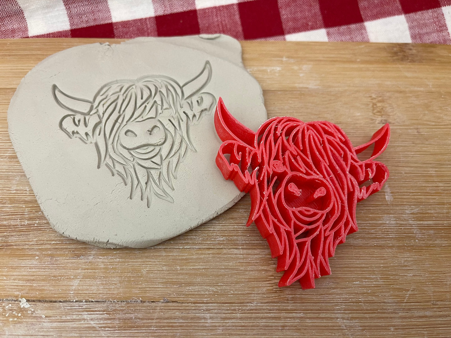 Pottery Stamp, Highland Cow design - multiple sizes