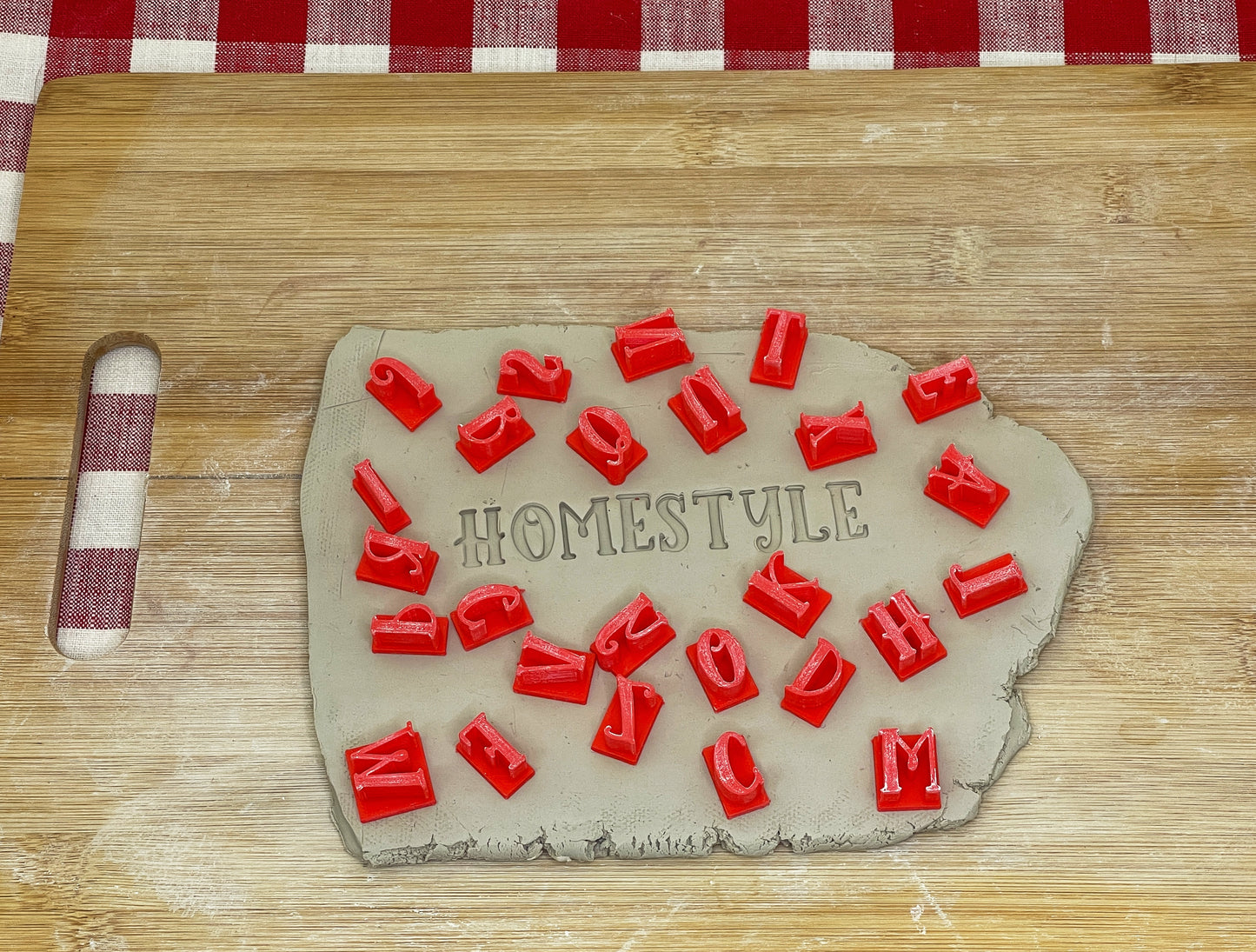 Alphabet Pottery Stamp Set - Homestyle Font, Alphabet and/or Numbers
