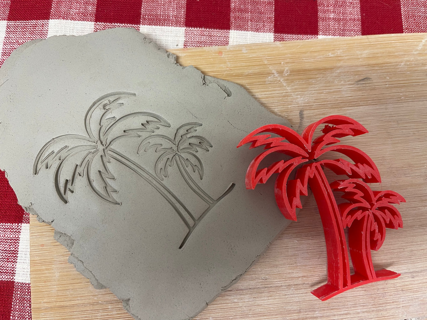 Pottery Stamp, Palm Tree design, from the March 2023 mystery box, multiple sizes available