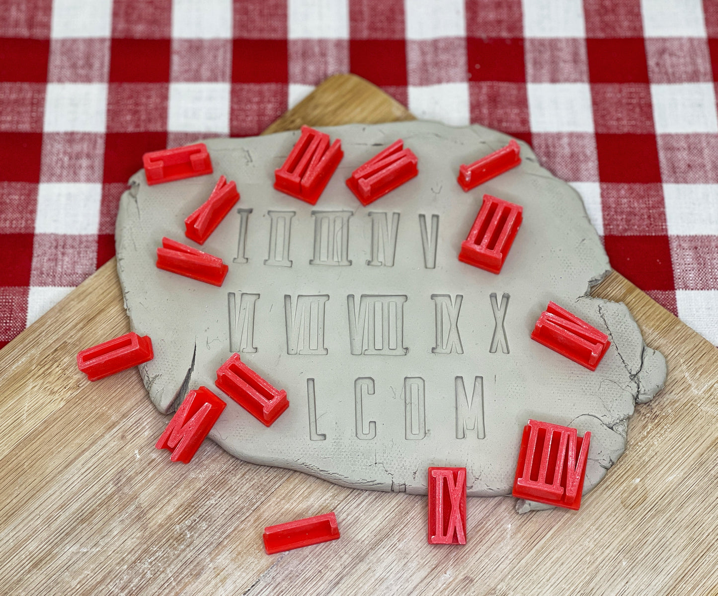 Alphabet Pottery Stamp Set - Cast Iron Roman Numerals