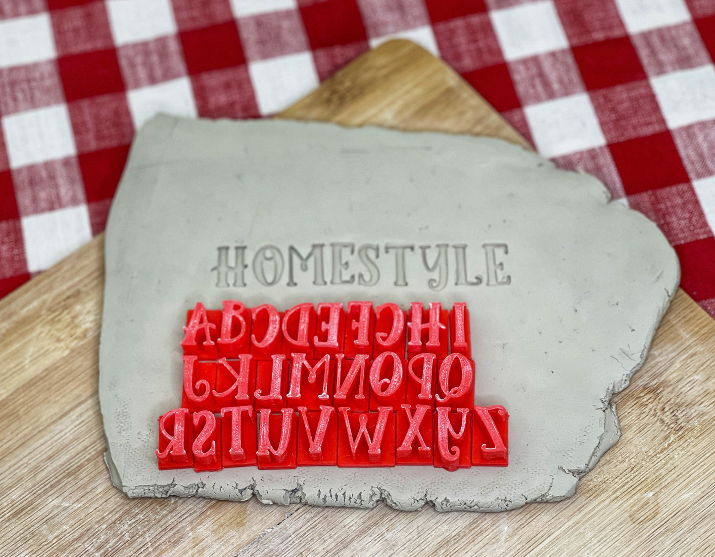 Alphabet Pottery Stamp Set - Homestyle Font, Alphabet and/or Numbers