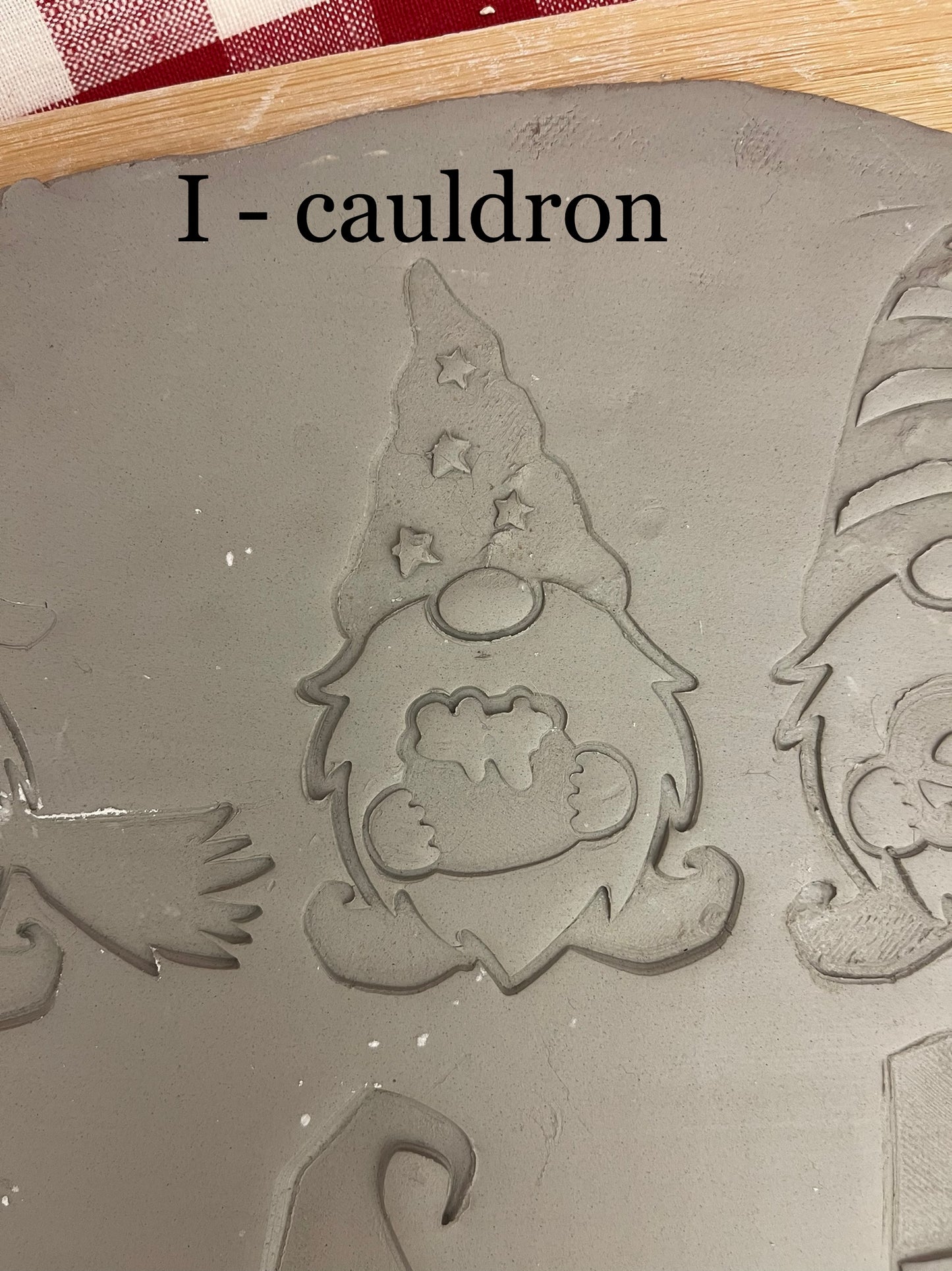 Pottery Stamp, Fall Halloween Gnome designs, with optional cookie cutter ornament - multiple sizes