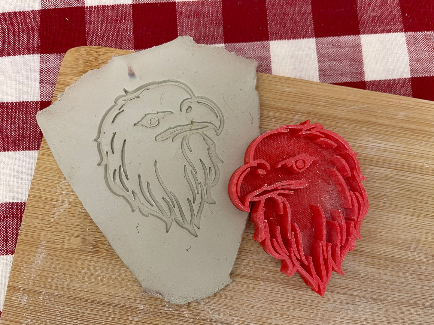 Bald Eagle pottery stamp - Pottery Tool, plastic 3d printed, multiple sizes available