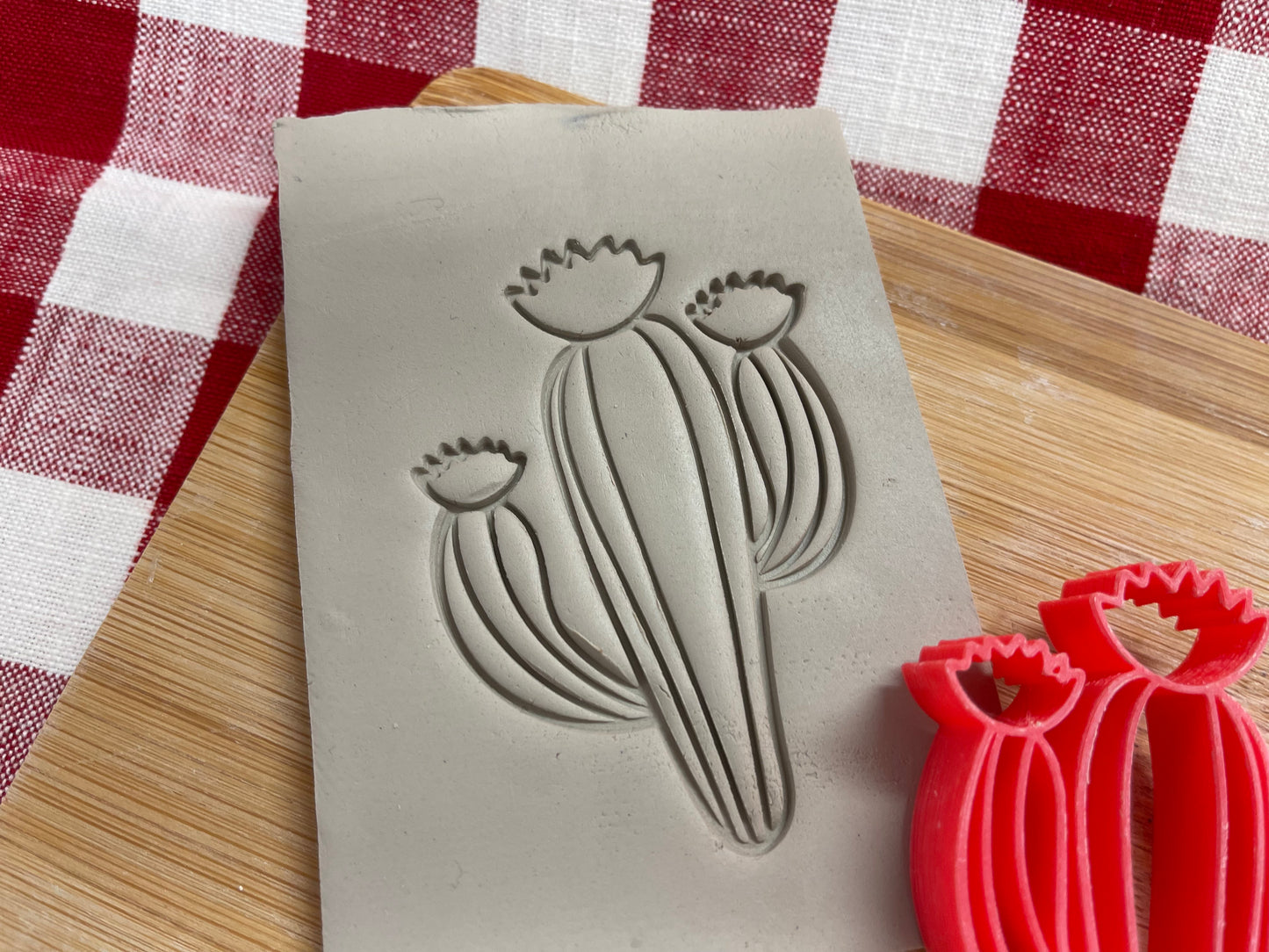 Cactus pottery stamp - Day of the Dead Series, plastic 3D printed, multiple sizes