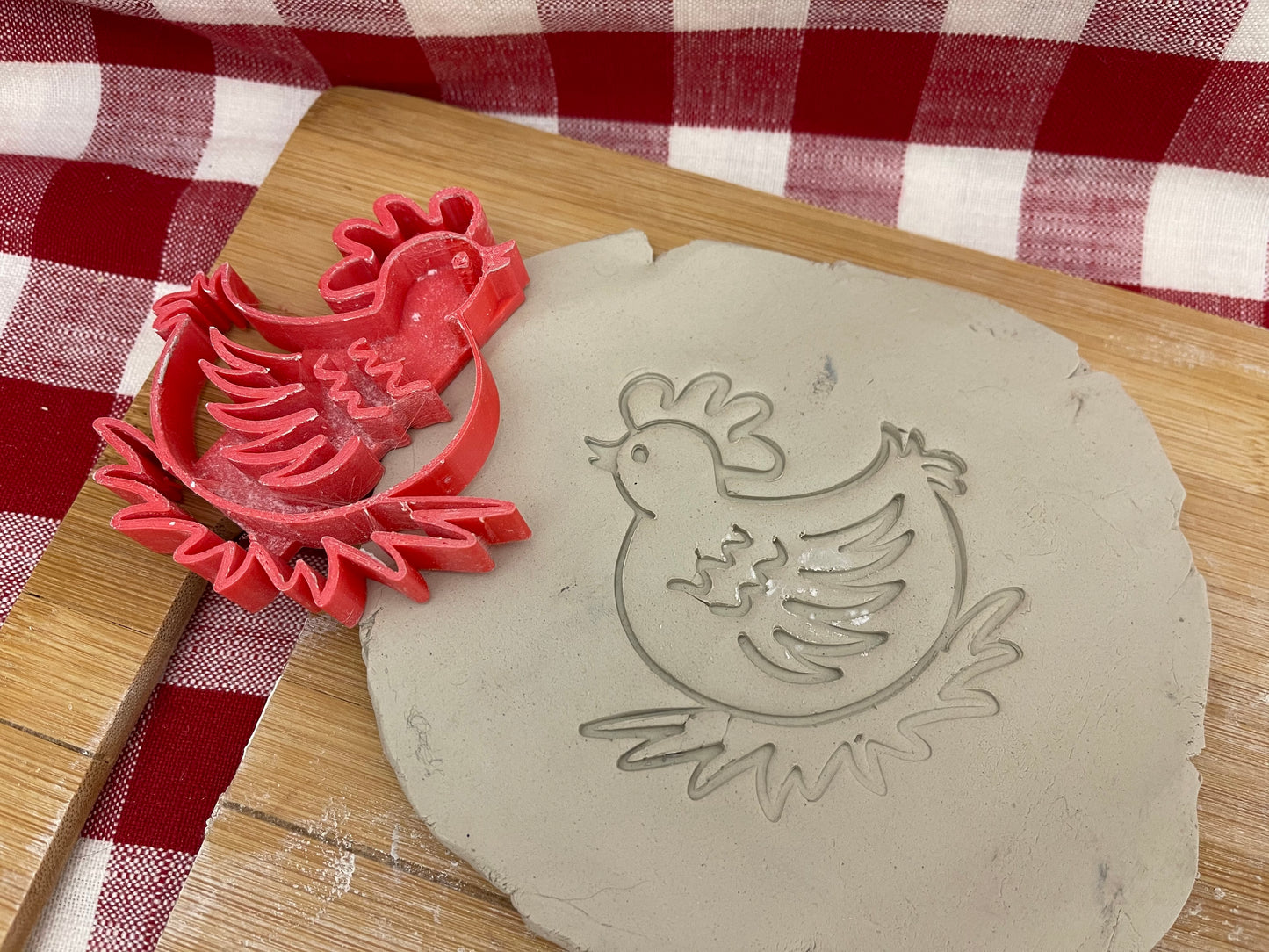 Chicken Pottery Stamp - plastic 3D printed, multiple sizes