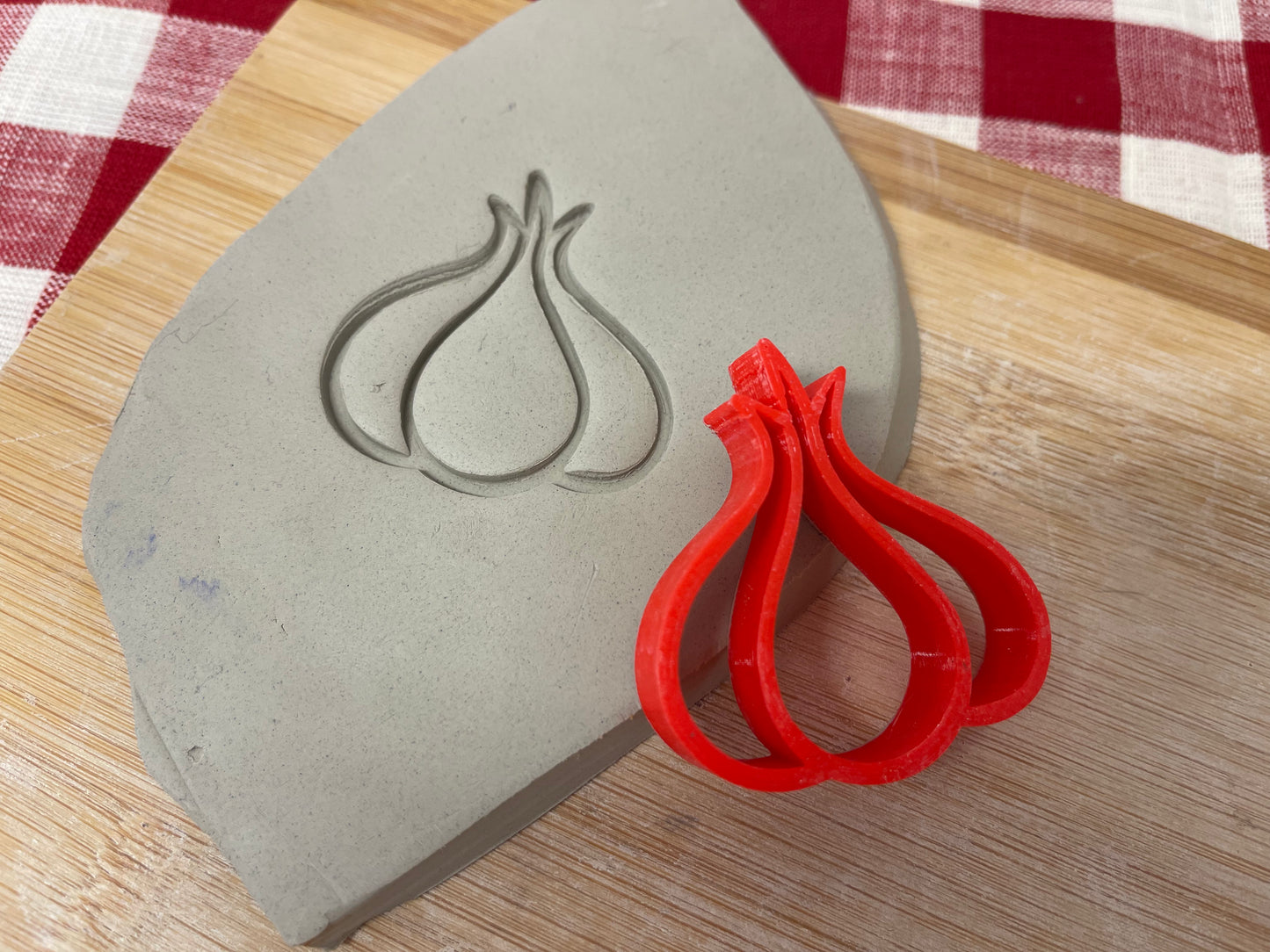 Garlic Shape Mini Pottery Stamp - Plastic 3D printed, multiple sizes available