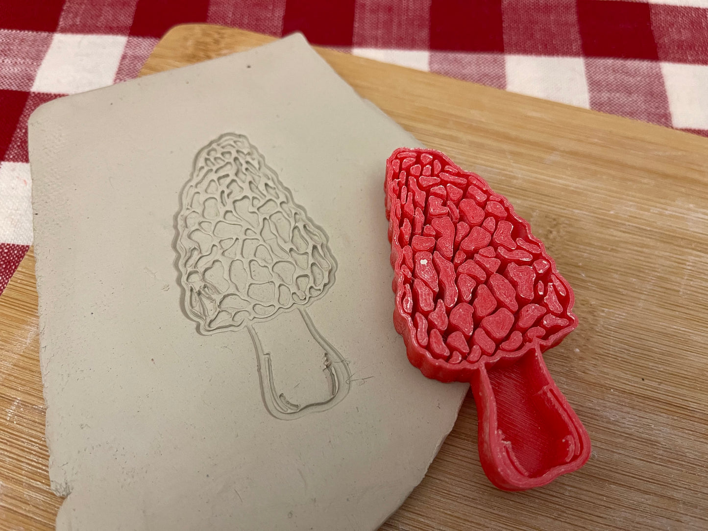 Pottery Stamp, Morel mushroom design - multiple sizes