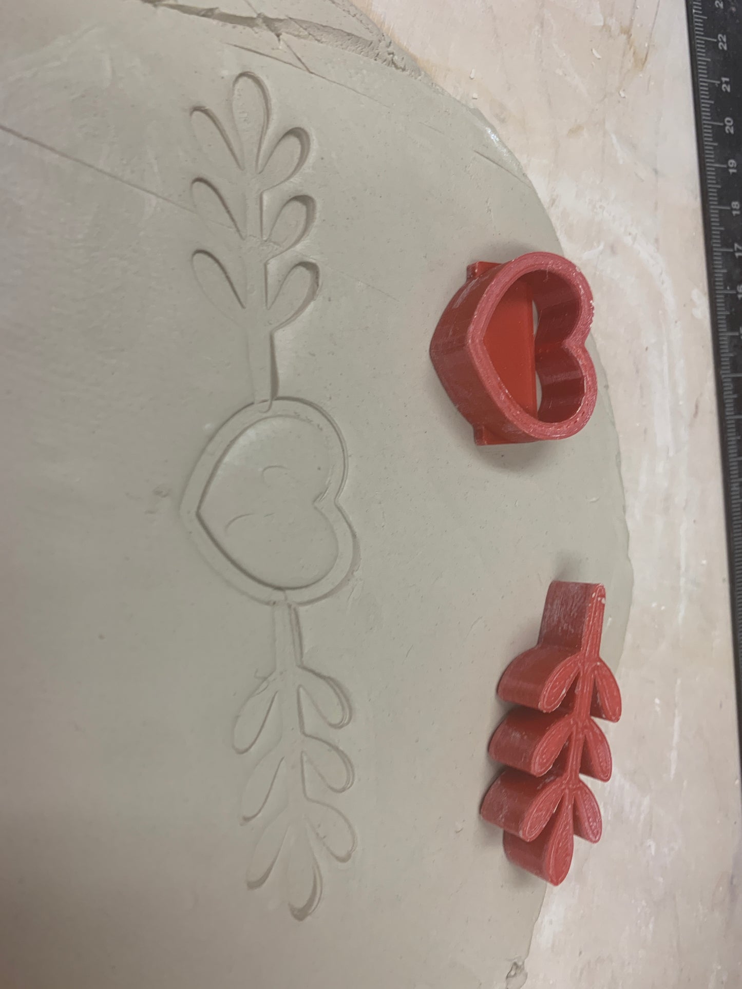 Pottery Stamp, Laurel leaf design - multiple sizes