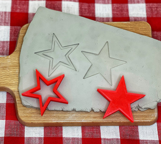 Star Stamp,  Basic and outline, set of 2 - plastic 3D Printed, Multiple Sizes Available