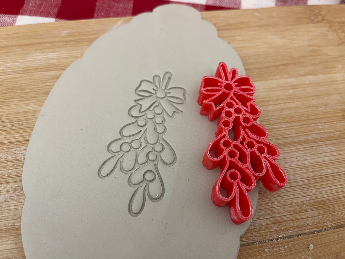 Pottery Stamp, Mistletoe design - multiple sizes