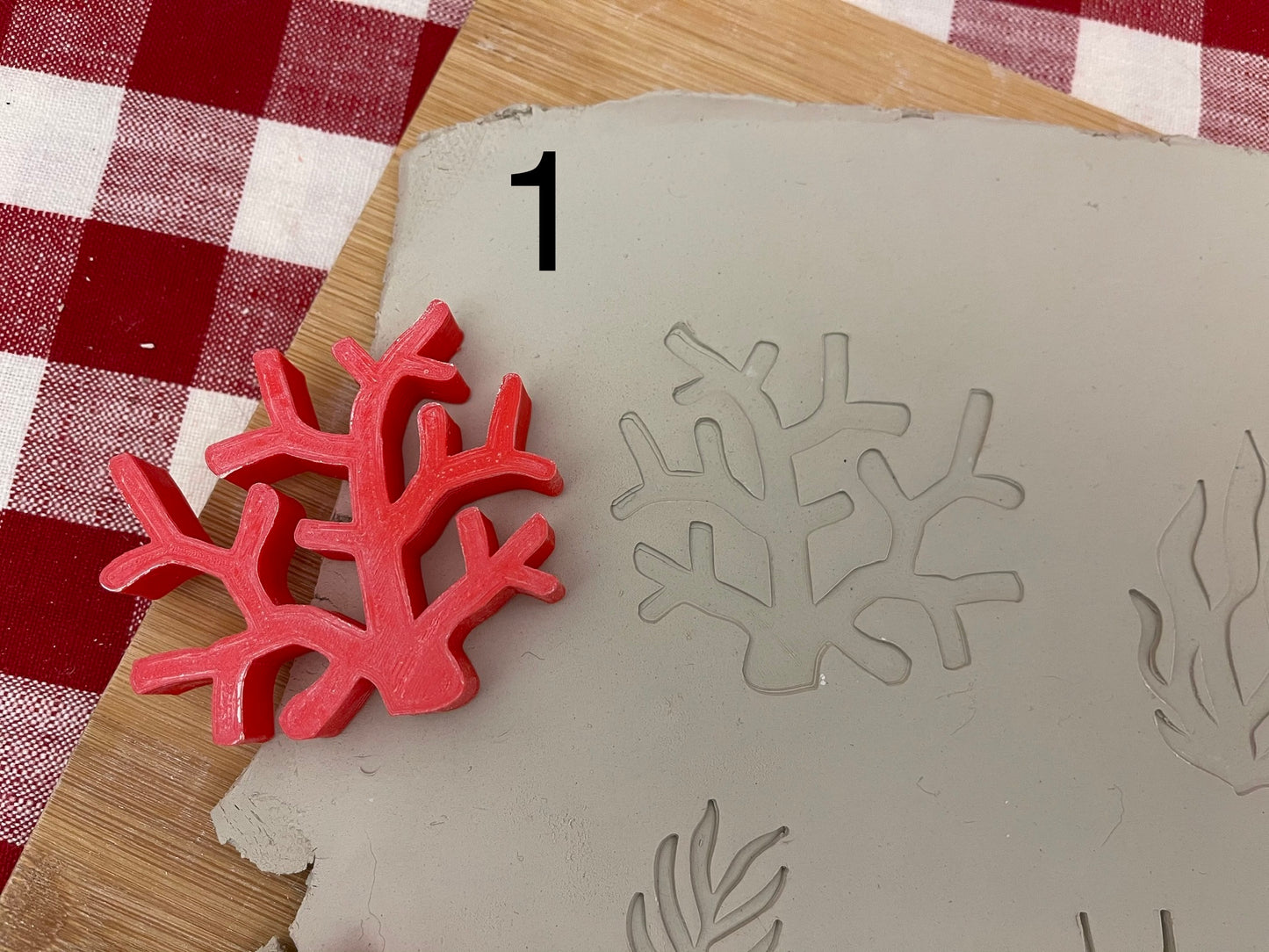 Ocean plant stamp, seaweed, coral design - plastic 3D printed, Each or Set, multiple sizes