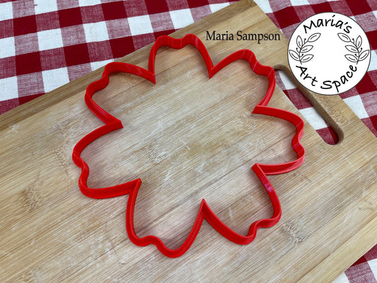Flower Maria Sampson inspired 7 Petal Design, Clay Cutter - Plastic 3D printed, Sizes up to 16"
