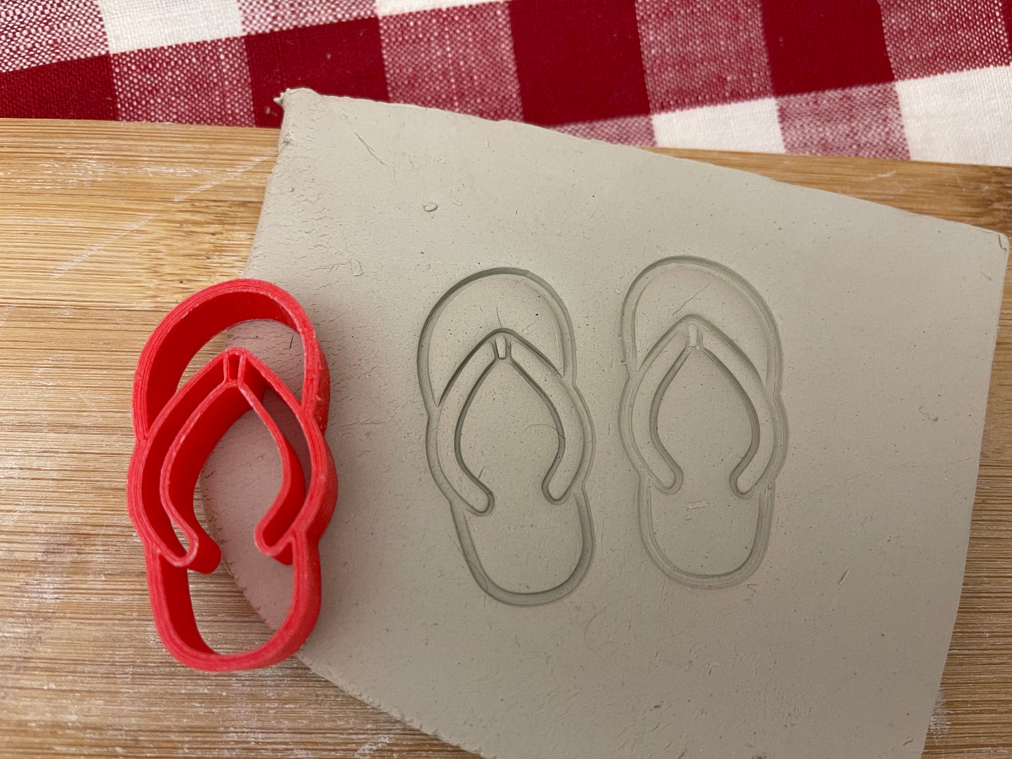 Flip Flop stamp, beach - plastic 3D printed, multiple sizes