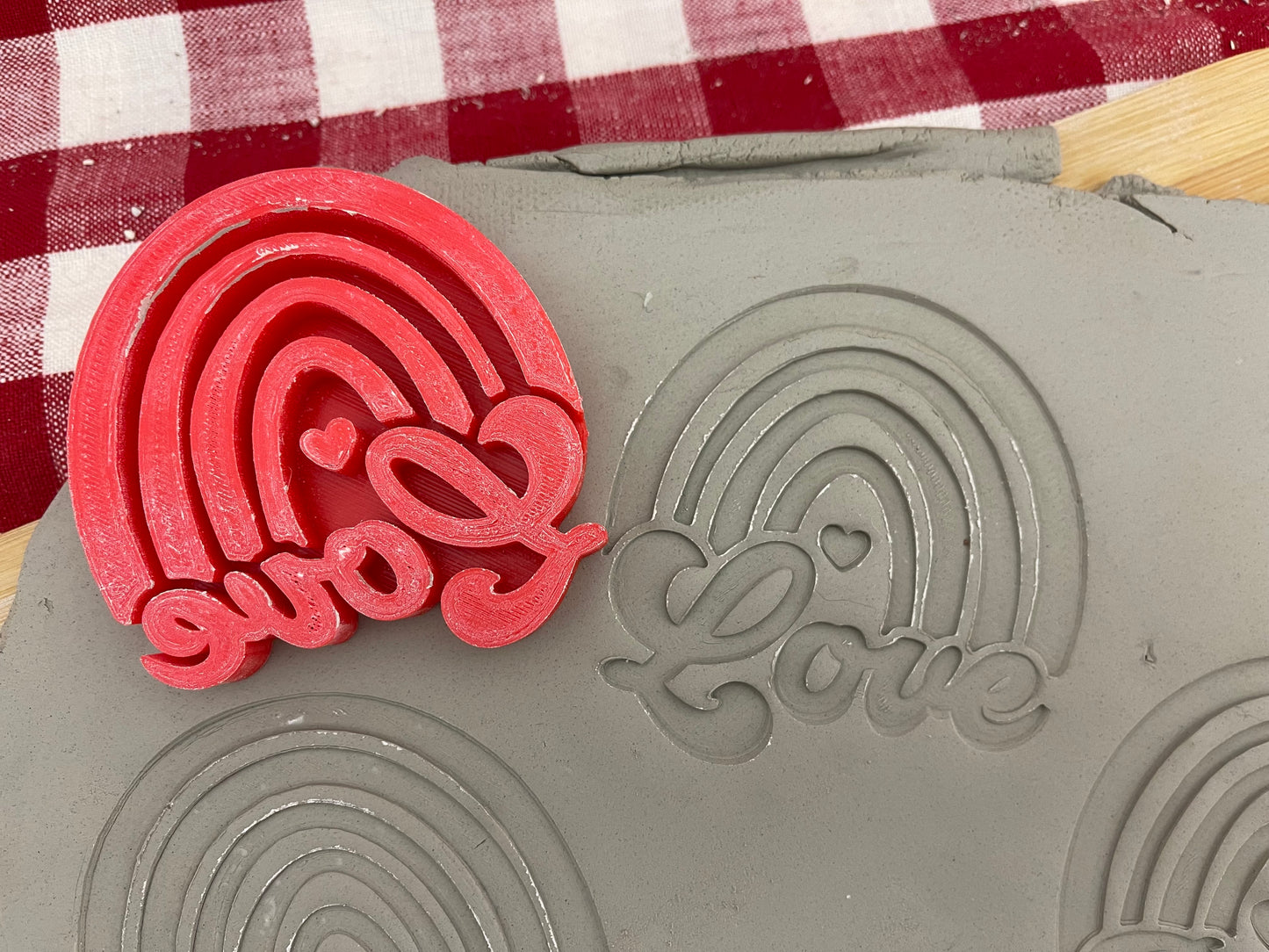 Rainbow, Heart, Love or Pride stamp - plastic 3d printed, multiple sizes