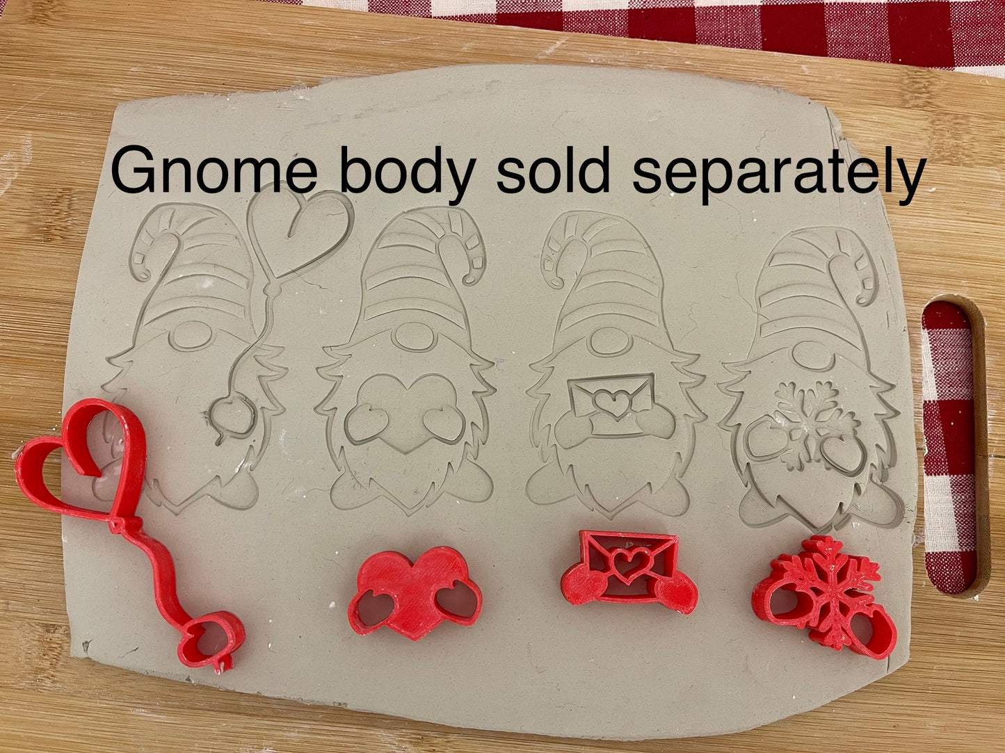 Gnome hands extras stamps, Valentine / Winter designs - plastic 3D printed, multiple sizes