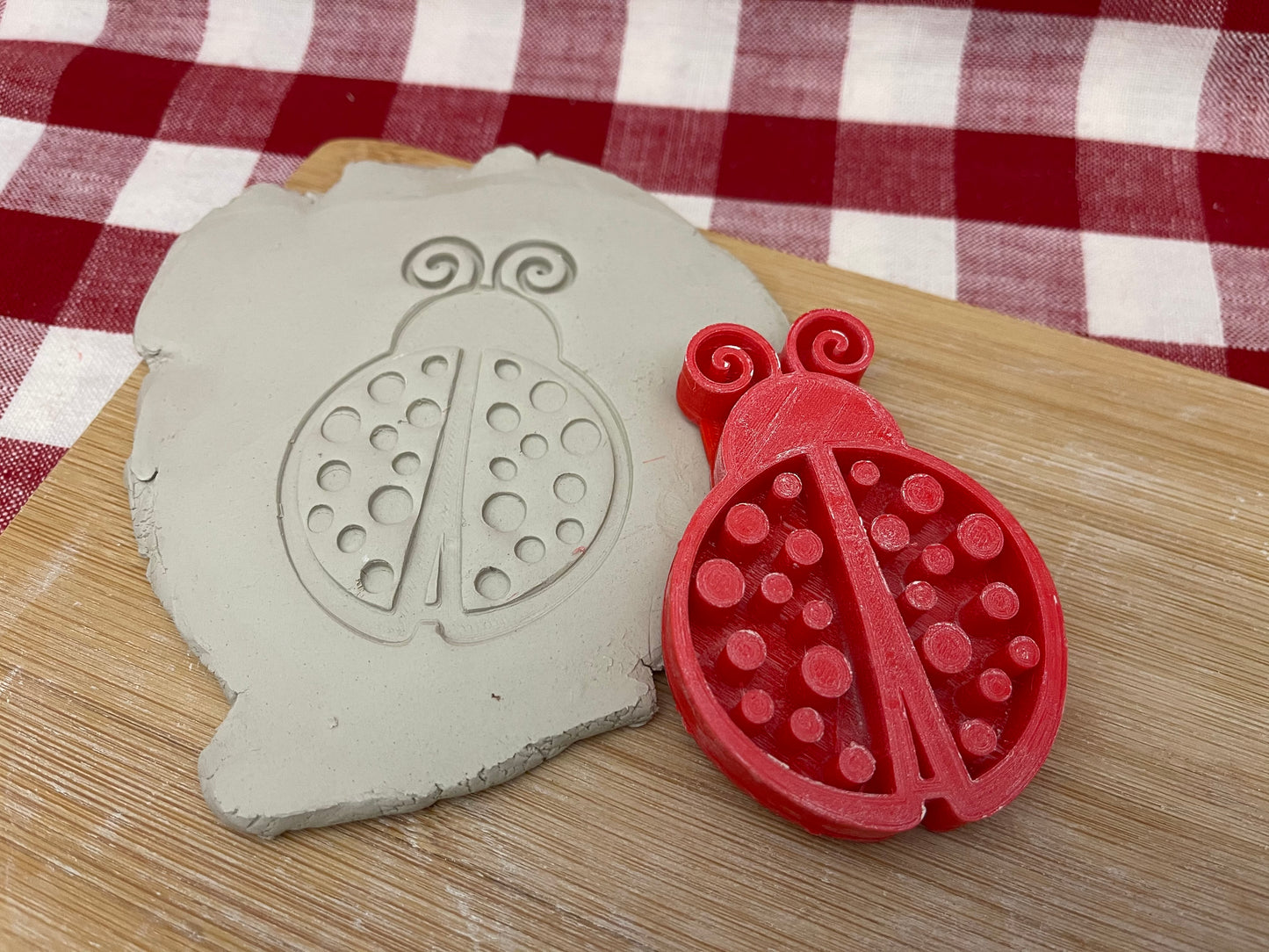 Pottery Stamp, cute Ladybug design - multiple sizes