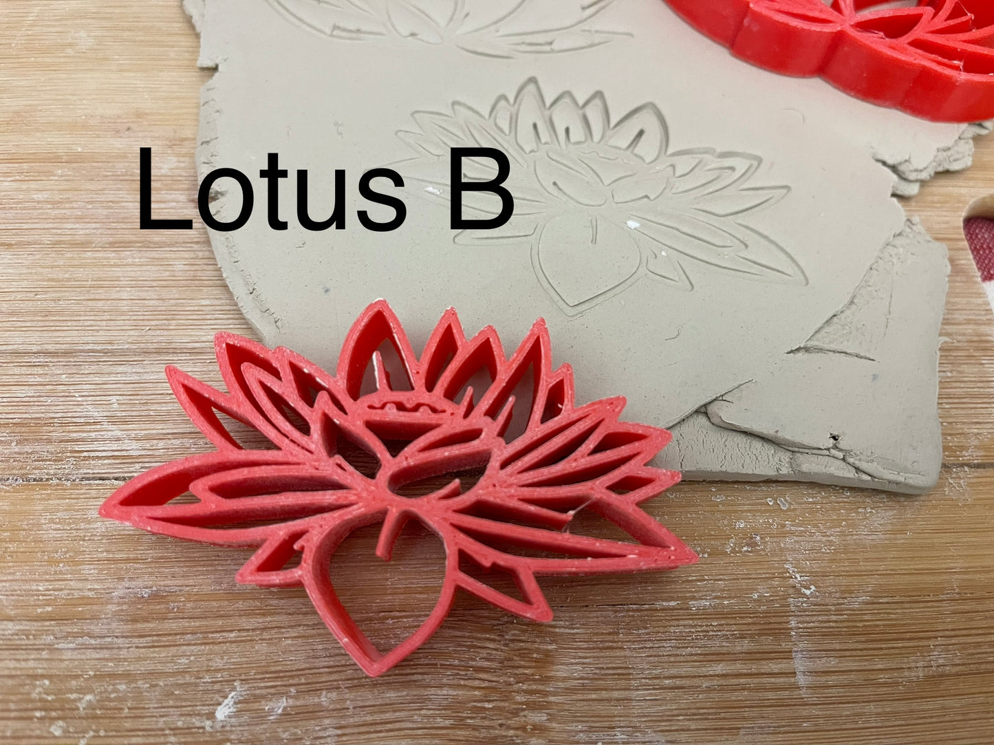 Pottery Stamp, Lotus flower design, Each or set - multiple sizes