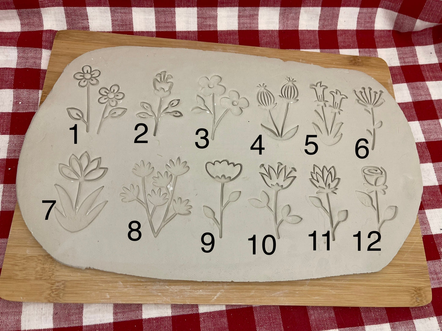 Spring Flower Pottery Stamp, Lot of Flower Designs, Multiple sizes, Each or sets available