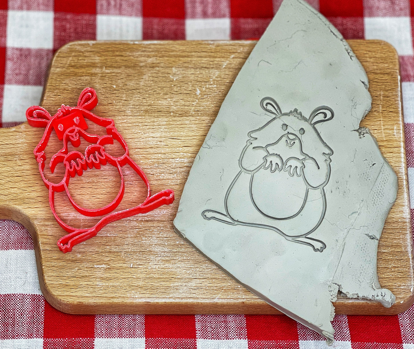 Hamster Reversible Pottery Stamp - Pet doodle series, 3D Printed, Multiple Sizes Available